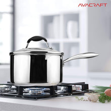 Load image into Gallery viewer, Elegant Tri-Ply Stainless Steel Cooking Pot with Dual Pour Spouts &amp; Strainer Lid