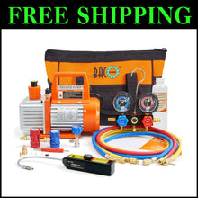 Load image into Gallery viewer, Versatile AC Vacuum Pump &amp; Gauge Set with Leak Detection for R1234yf Systems