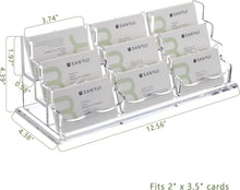 Load image into Gallery viewer, Premium Clear Acrylic Business Card Holder - 9 Slots, 360 Card Capacity