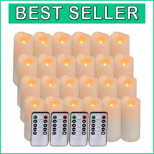 Load image into Gallery viewer, 24-Piece Flameless LED Candles with Remote - Waterproof for Indoor/Outdoor Decor