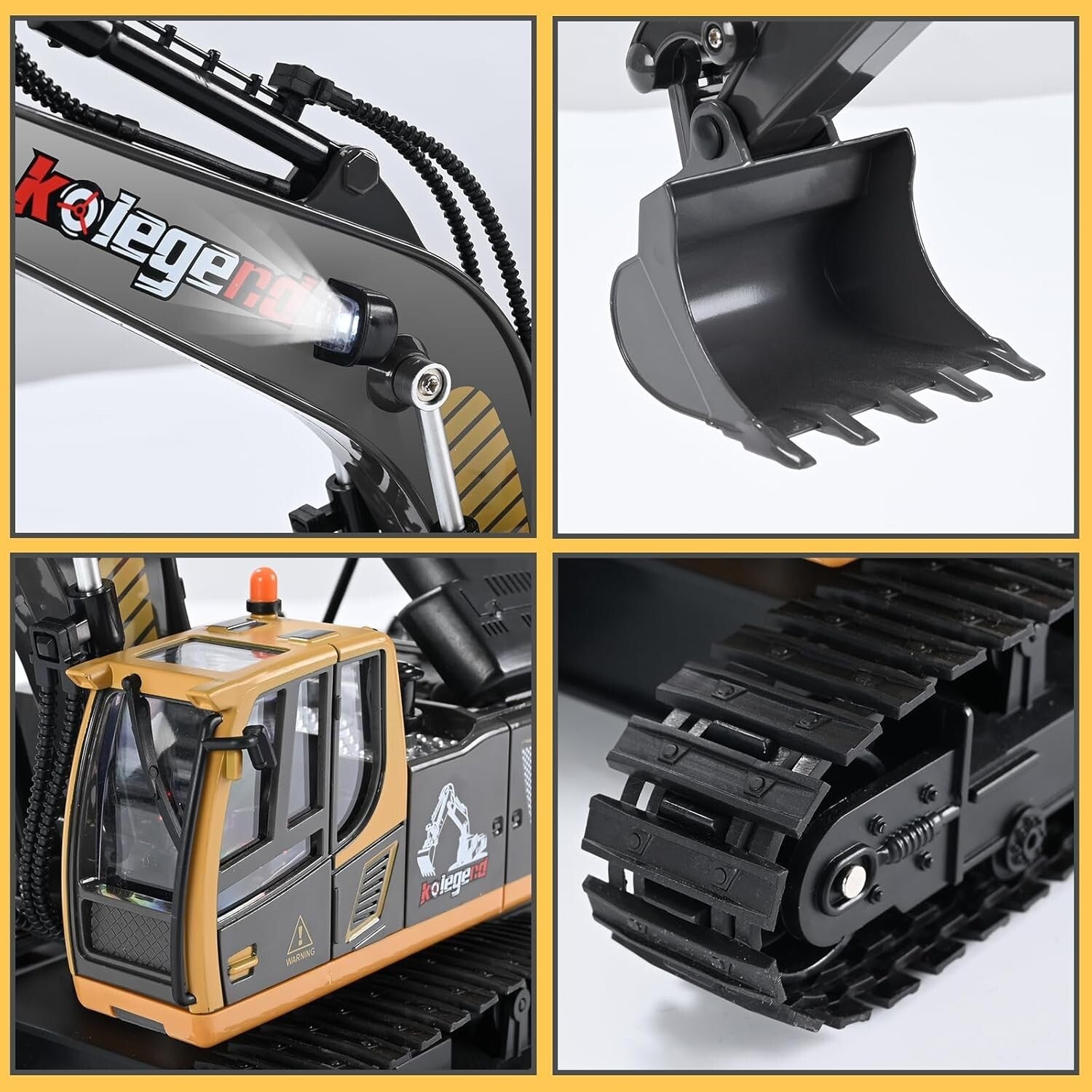 11-Channel RC Excavator - 16 Inch Realistic Construction Vehicle for Safe Fun