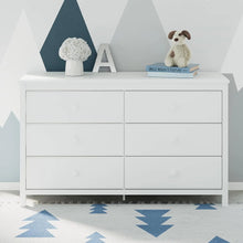 Load image into Gallery viewer, 6 Drawer Double Dresser (White) - Gold Certified, Perfect for Nursery or Kids&#39; Room