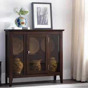 Entryway Cabinet with Interior Light, Chocolate Oak, Furniture Storage Solution