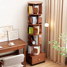Load image into Gallery viewer, 6-Tier Rotating Bookshelf Tower: Spinning, 79&quot; Tall, 360° Narrow Display