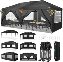 Load image into Gallery viewer, 10x20 Pop Up Canopy with 6 Sidewalls Waterproof UPF 50+ Portable Event Shelter Gazebo