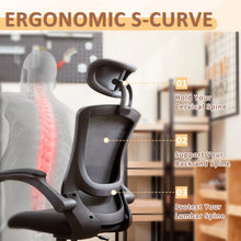 Load image into Gallery viewer, Home Office Chair Mesh Computer Desk Seat Flip-up Armrests Tilt Function