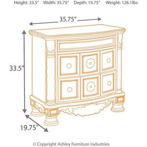 Luxurious North Shore Nightstand Marble Inlay Top 3 Drawers Dark Brown Finish