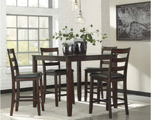 Load image into Gallery viewer, Signature Design 5-Pc Counter Height Dining Set - Table &amp; 4 Barstools, Brown