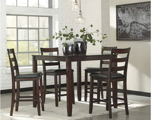 Signature Design 5-Pc Counter Height Dining Set - Table & 4 Barstools, Brown