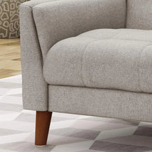 Load image into Gallery viewer, Home Mid Century Modern Fabric Arm Chair, Beige &amp; Walnut Finish