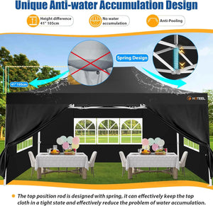 10x15 Heavy Duty Pop Up Canopy Tent Waterproof Sidewalls UPF 50+ Commercial Grade