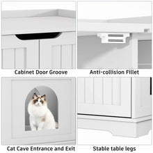 Load image into Gallery viewer, Cat Litter Box Furniture Hidden Enclosure Washroom Storage Bench Pet Crate Modern Wood