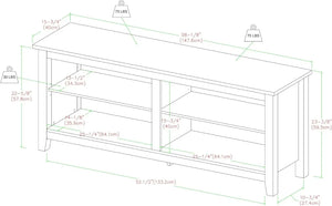 Classic TV Console Entertainment Media Stand, Storage, up to 65 Inches, 58 Inch