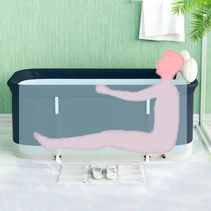 Portable 47" Ice Bath Tub - Foldable Cold Plunge, Hot SPA Bathtub for Adults