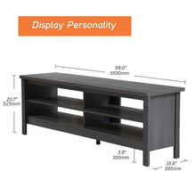 Load image into Gallery viewer, Black Wood Farmhouse TV Stand 65 Inch TV Cabinet 55-60 inch TV Living Room