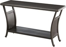 Load image into Gallery viewer, Outdoor Patio 50&quot; Slat Top Console Table: Rust-Resistant, Brushed Bronze Finish