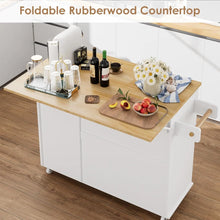 Load image into Gallery viewer, Rolling Kitchen Island Cart with Drop Leaf, Spice Rack, Drawer, Towel Rack