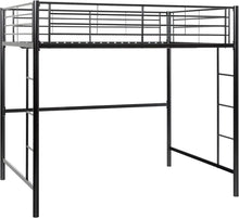 Load image into Gallery viewer, Twin Size Urban Industrial Metal Loft Bunk Bed, Black Frame