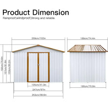 Load image into Gallery viewer, Utility Tool Shed Storage House - 6ft x 8ft Metal Garden Shed, Lockable Door