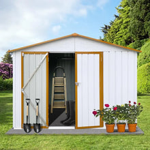 Load image into Gallery viewer, Utility Tool Shed Storage House - 6ft x 8ft Metal Garden Shed, Lockable Door