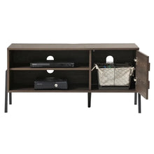 Load image into Gallery viewer, Mid Century Modern TV Stand for TVs up to 55&quot; Brown Console Media Cabinet