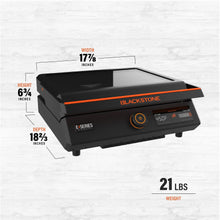 Load image into Gallery viewer, E-Series 17&quot; Electric Tabletop Griddle with Hood - Kitchen Cooking Appliance