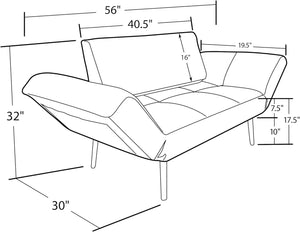 Loveseat Black Furniture Living Room Sofa Couch Elegant Comfortable Design