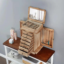 Load image into Gallery viewer, Jewelry Storage Cabinet with 7 Drawers, 2 Doors &amp; Makeup Mirror