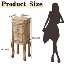 Load image into Gallery viewer, Jewelry Storage Cabinet with 7 Drawers, 2 Doors &amp; Makeup Mirror