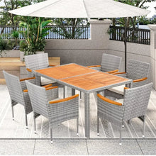 Load image into Gallery viewer, Rattan Outdoor Dining Set - 7 PCS Table &amp; Chairs, Patio Furniture for 6