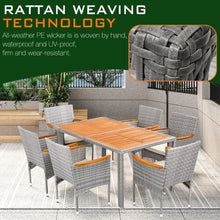 Load image into Gallery viewer, Rattan Outdoor Dining Set - 7 PCS Table &amp; Chairs, Patio Furniture for 6