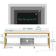 Load image into Gallery viewer, LED TV Stand - 70/65&quot;, Open Storage, Power Socket | Industrial Style