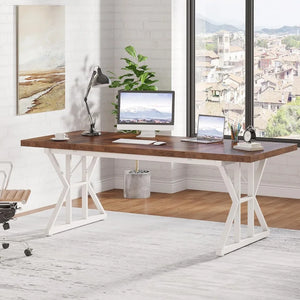 70.8" Executive Office Desk, Large Computer Workstation, Modern Simple Laptop Study Table