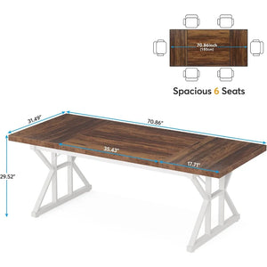 70.8" Executive Office Desk, Large Computer Workstation, Modern Simple Laptop Study Table