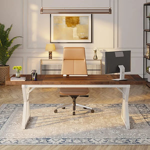 70.8" Executive Office Desk, Large Computer Workstation, Modern Simple Laptop Study Table