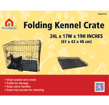 Load image into Gallery viewer, Double Door Folding Wire Dog Crate, Black, X-Small, 24&quot;L