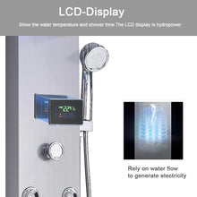 Load image into Gallery viewer, Stainless Steel LED Shower Panel Tower System - 6-Function Rainfall Waterfall Head