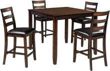 Load image into Gallery viewer, Signature Design 5-Pc Counter Height Dining Set - Table &amp; 4 Barstools, Brown