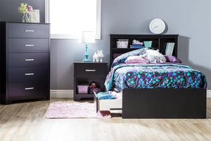 Pure Black Bedroom Furniture Five-Drawer Chest Dresser Dressing Table