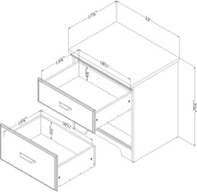 Load image into Gallery viewer, Weathered Oak 2-Drawer Nightstand - Rustic Bedroom Furniture