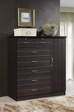 Load image into Gallery viewer, 7-Drawer Cabinet: Chocolate Finish, Big Drawers, Locks, Hanging Rods