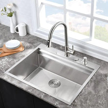 Load image into Gallery viewer, Stainless Steel Kitchen Sink 25 Inch Drop-In Workstation, Double Ledges