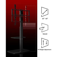 Load image into Gallery viewer, Black Corner TV Stand, Height Adjustable | Floor TV Stand Up to 32-65 inch TVs