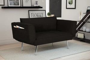 Loveseat Black Furniture Living Room Sofa Couch Elegant Comfortable Design