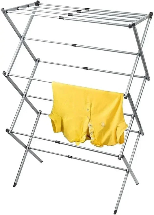 Portable Clothes Horse, Foldable Drying Rack, Rustproof Steel, Extendable 17.3''-29.5''