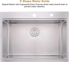 Load image into Gallery viewer, Stainless Steel Drop In Kitchen Sink, 33x19 Inch Drop-In Kitchen Sink, 33&quot; Wide