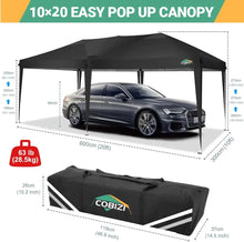 Load image into Gallery viewer, 10x20 Pop Up Canopy with 6 Sidewalls Waterproof UPF 50+ Portable Event Shelter Gazebo