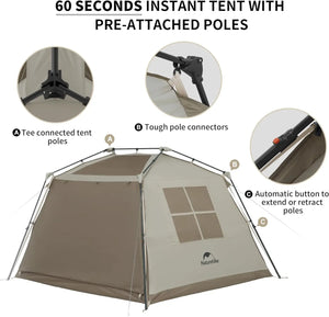 4-Person Camping Tent: Waterproof, Instant Pop-Up, UV Protection