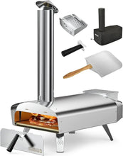 Load image into Gallery viewer, Outdoor Portable Stainless Steel Pizza Oven with Wood Shavings, Easy to Use