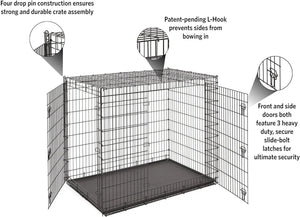 Midwest Homes for Pets SL54DD Double Door Dog Crate XXL for Largest Dog Breeds